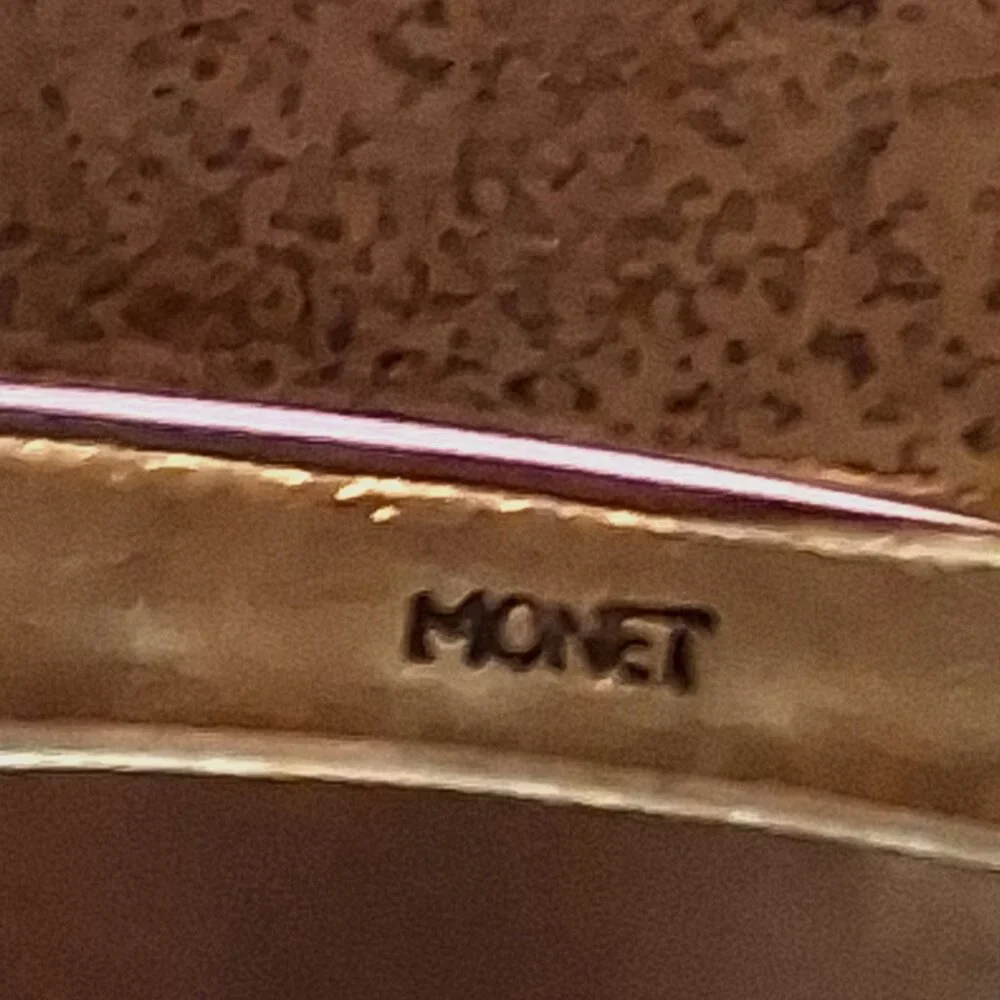 Monet Gold-Tone and Tan Floral Bangle Set - Picture 4 of 8